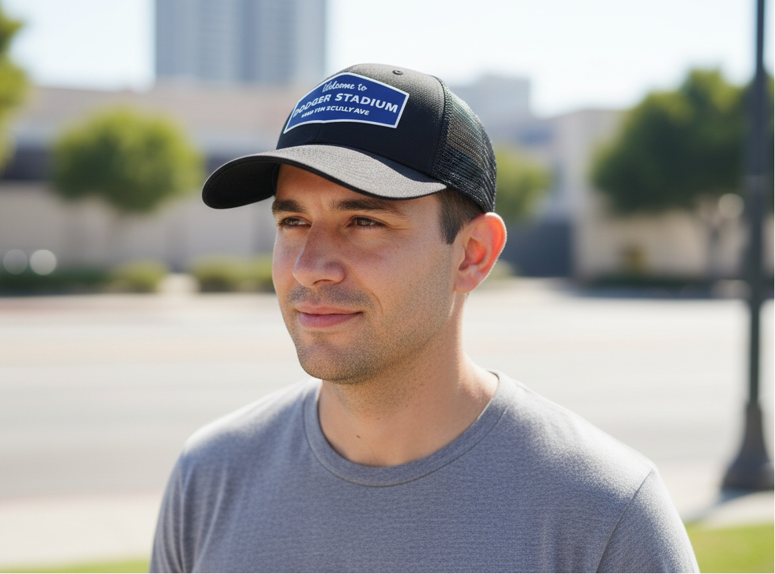 Los Angeles Dodgers "Dodger Stadium" PVC Patch Trucker Hat.