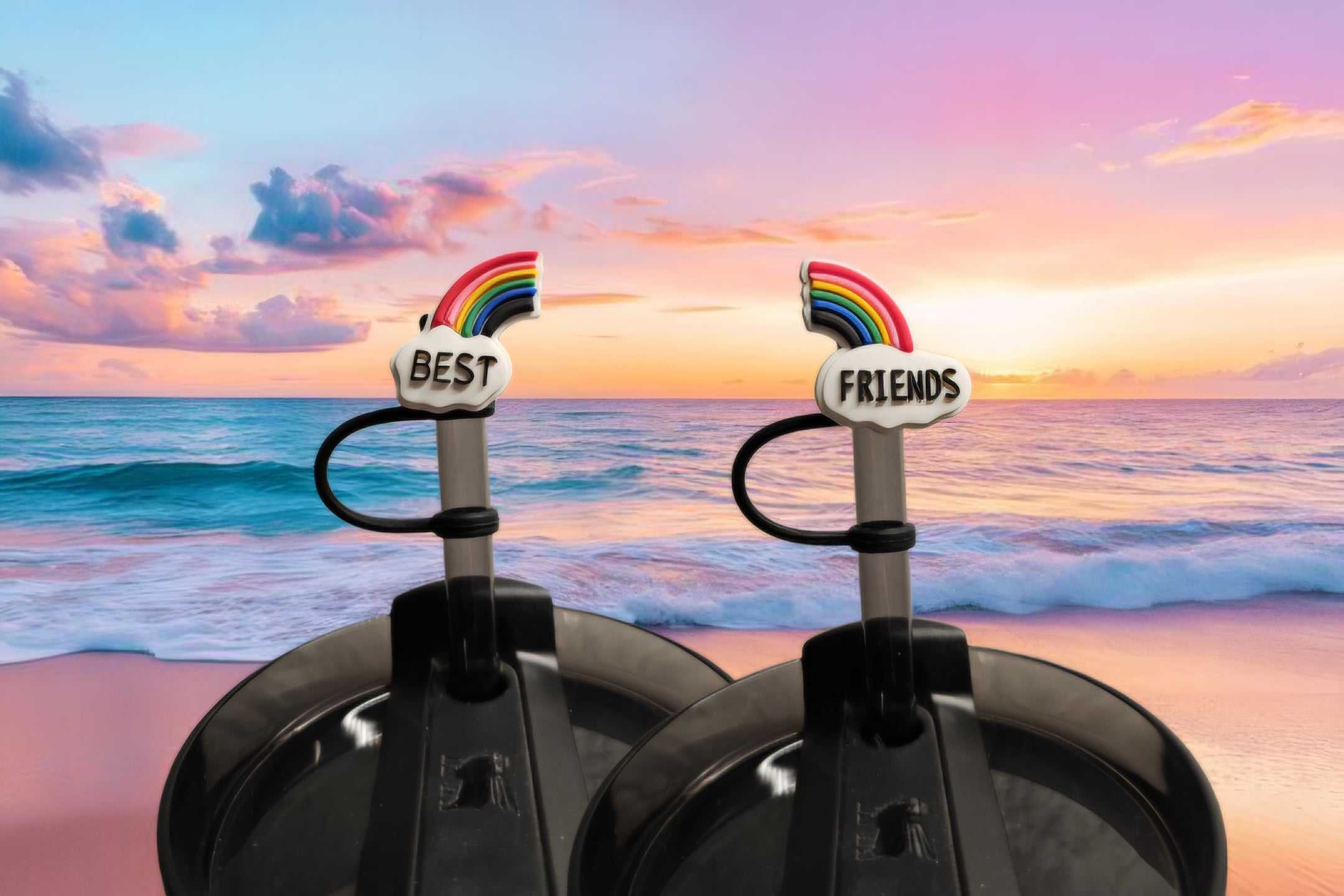 Best Friends Straw Toppers. 10mm Straw Opening. 2 Pack.