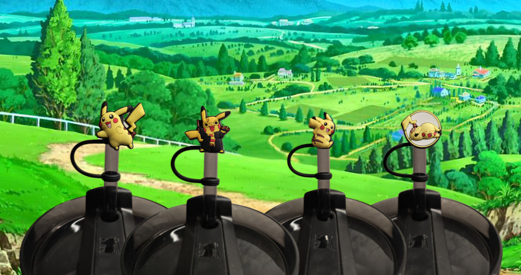 Pokémon Pikachu Straw Toppers. 10mm Straw Opening. 4 Pack.