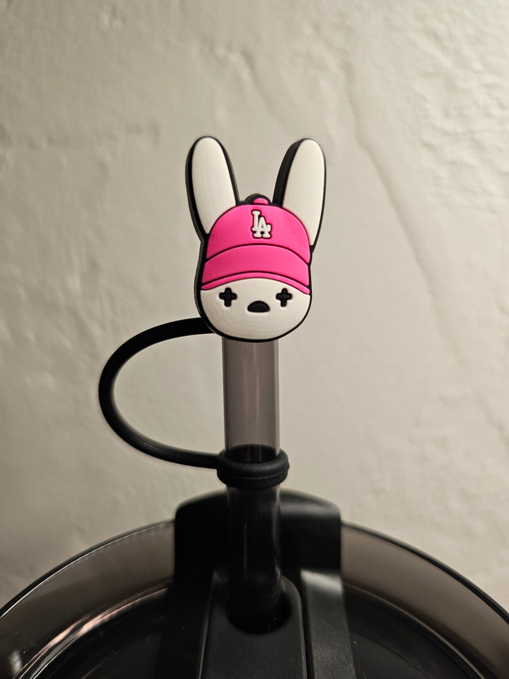 Bad Bunny Straw Toppers. 10mm Straw Opening. 2 Pack.