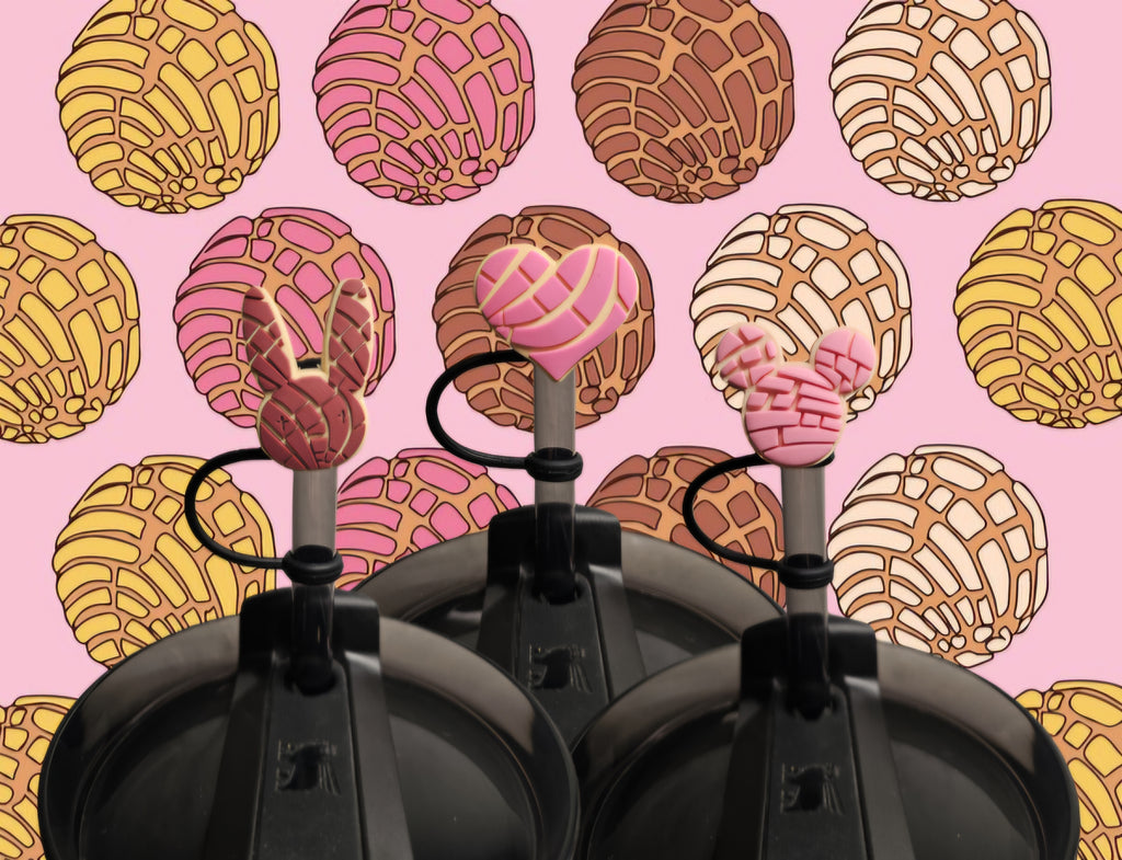 Concha Sweet Bread Straw Toppers. 10mm Straw Opening. 3 Pack.