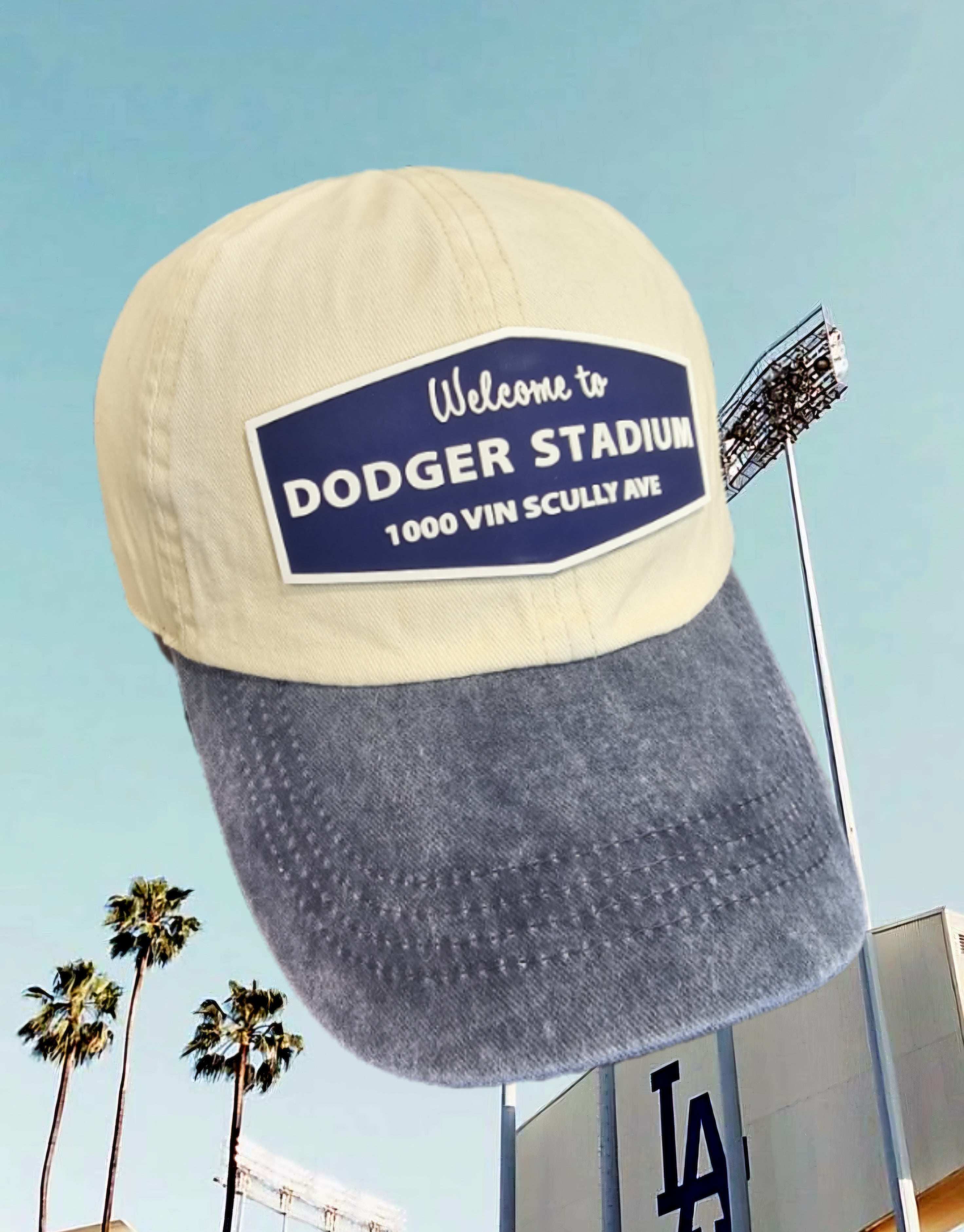 Los Angeles Dodgers "Dodger Stadium" PVC Patch Dad Hat.