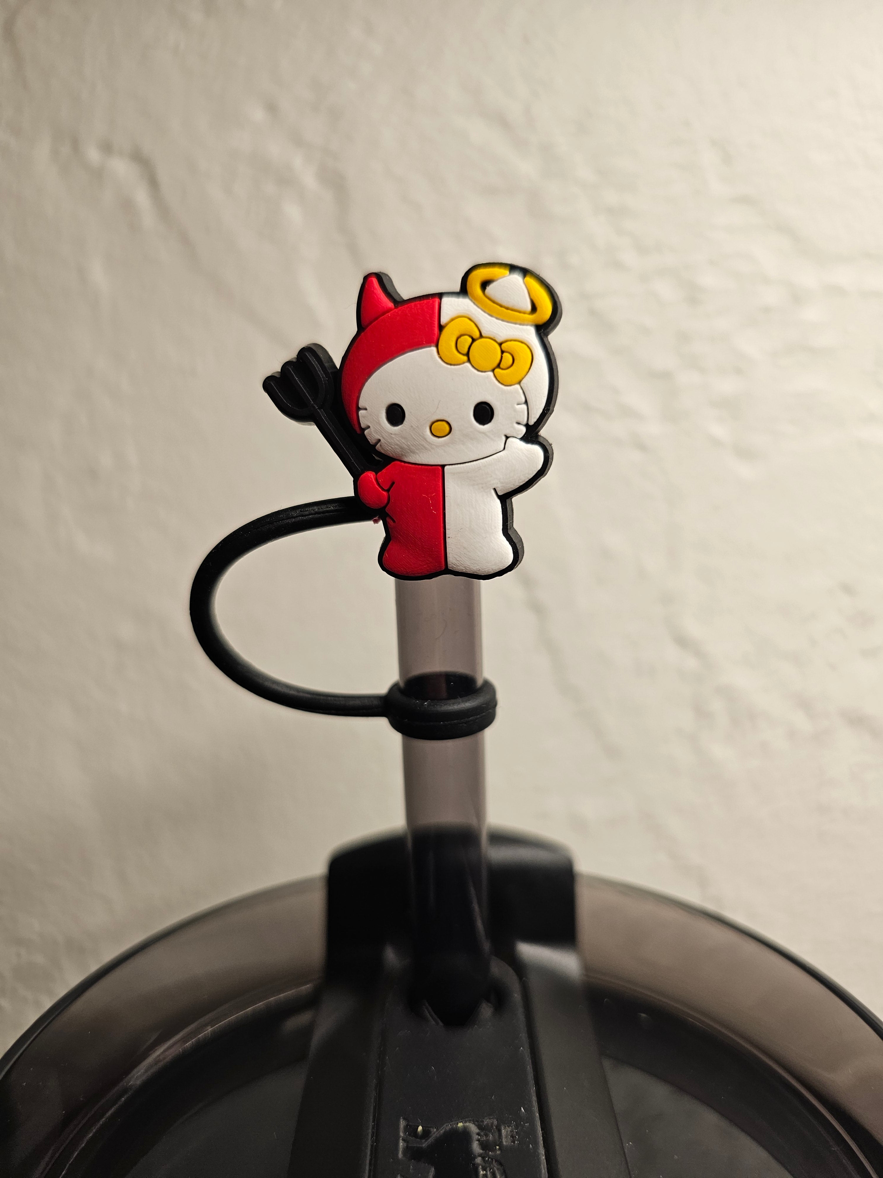 Hello Kitty Nice And Naughty Straw Toppers. 10mm Straw Opening. 2 Pack.