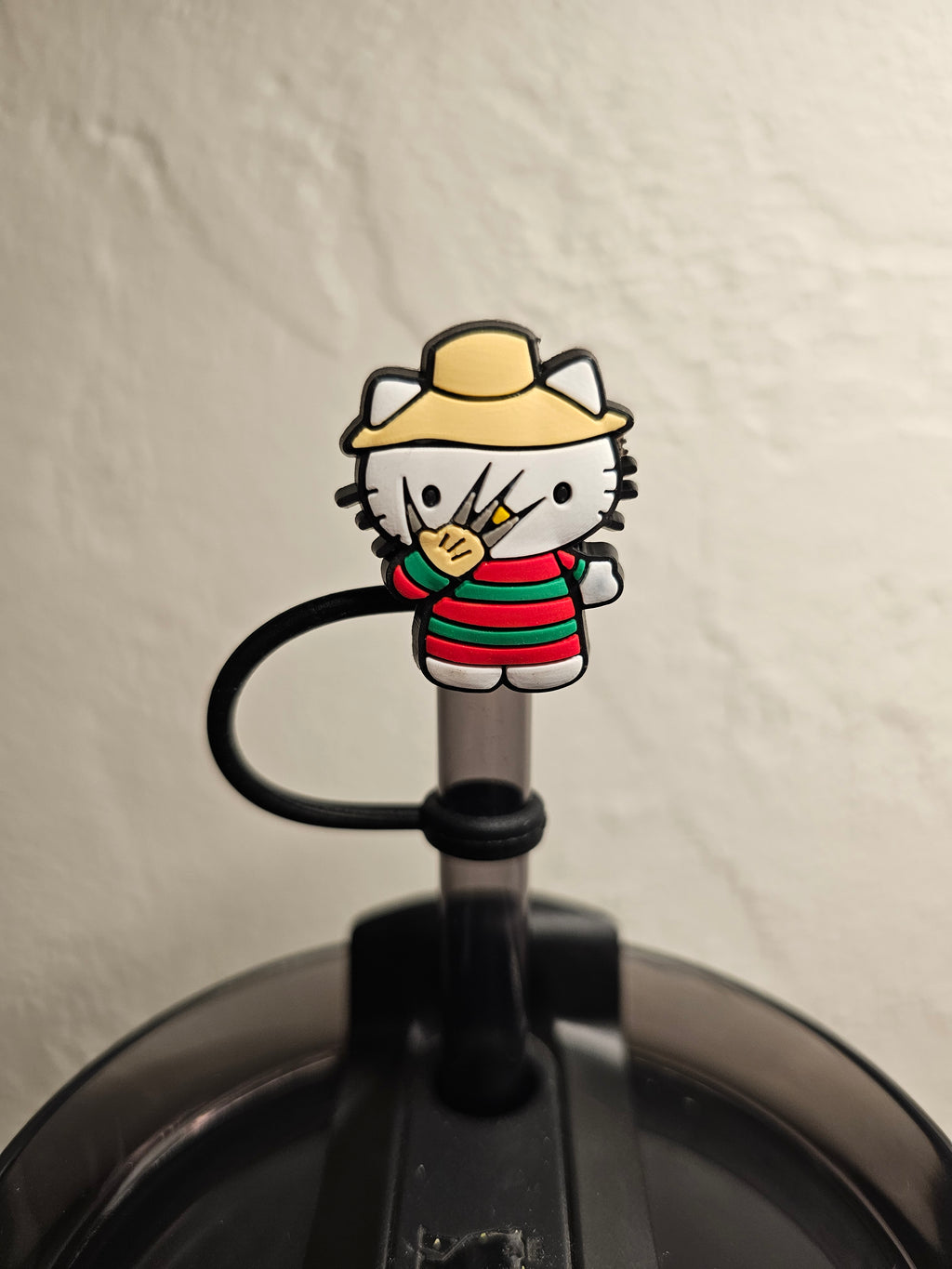 Hello Kitty Horror Movie Straw Toppers. 10mm Straw Opening. 5 Pack.