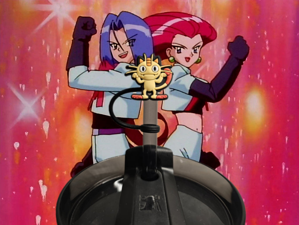 Pokémon Meowth Straw Topper. 10mm Straw Opening.