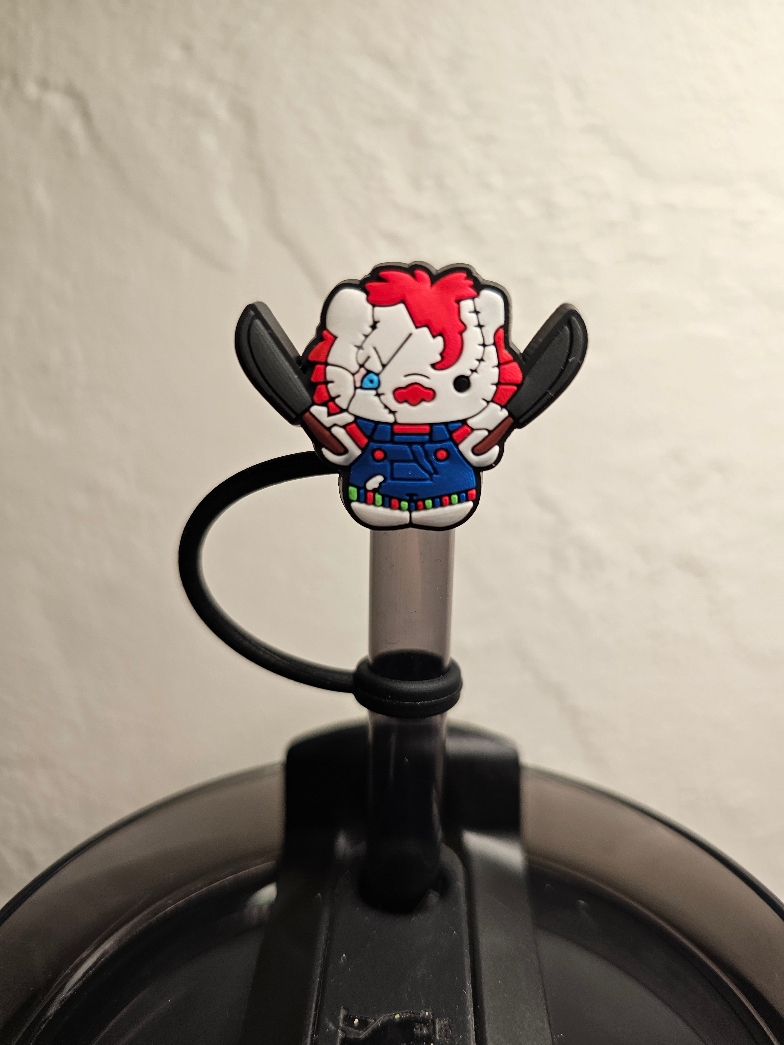 Hello Kitty Horror Movie Straw Toppers. 10mm Straw Opening. 5 Pack.