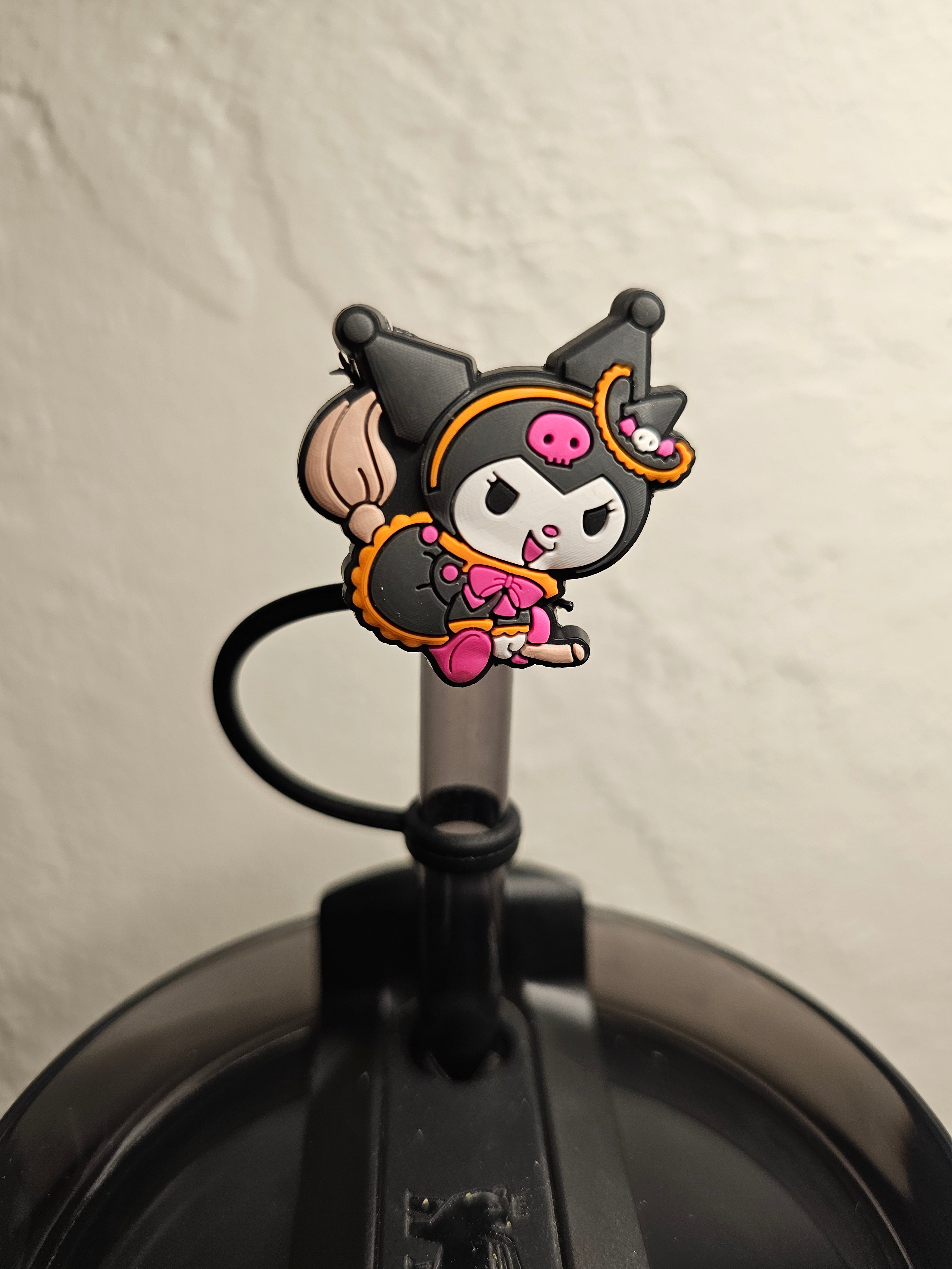 Kuromi Kawaii Straw Toppers. 10mm Straw Opening. 5 Pack.