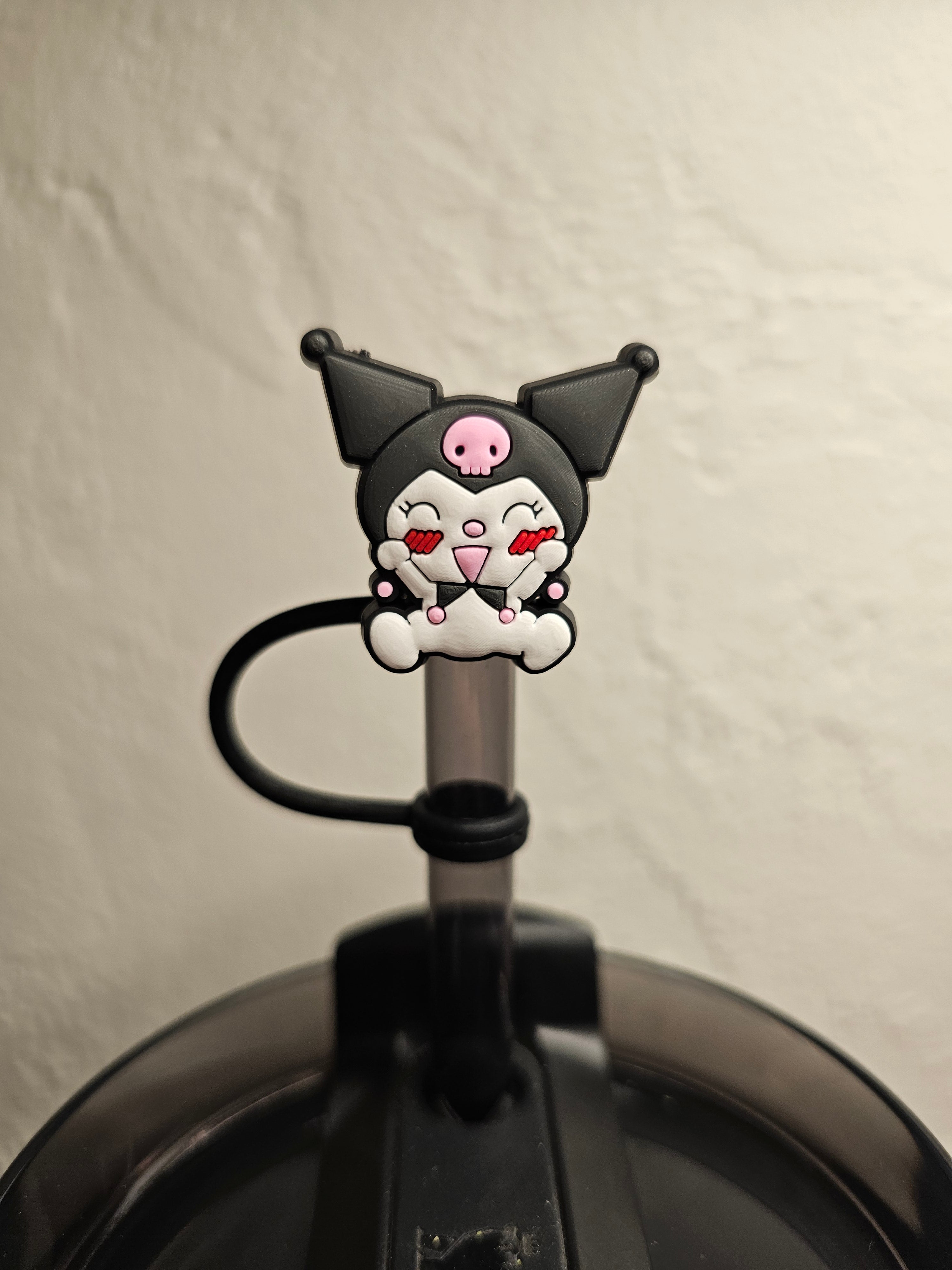 Kuromi Kawaii Straw Toppers. 10mm Straw Opening. 5 Pack.