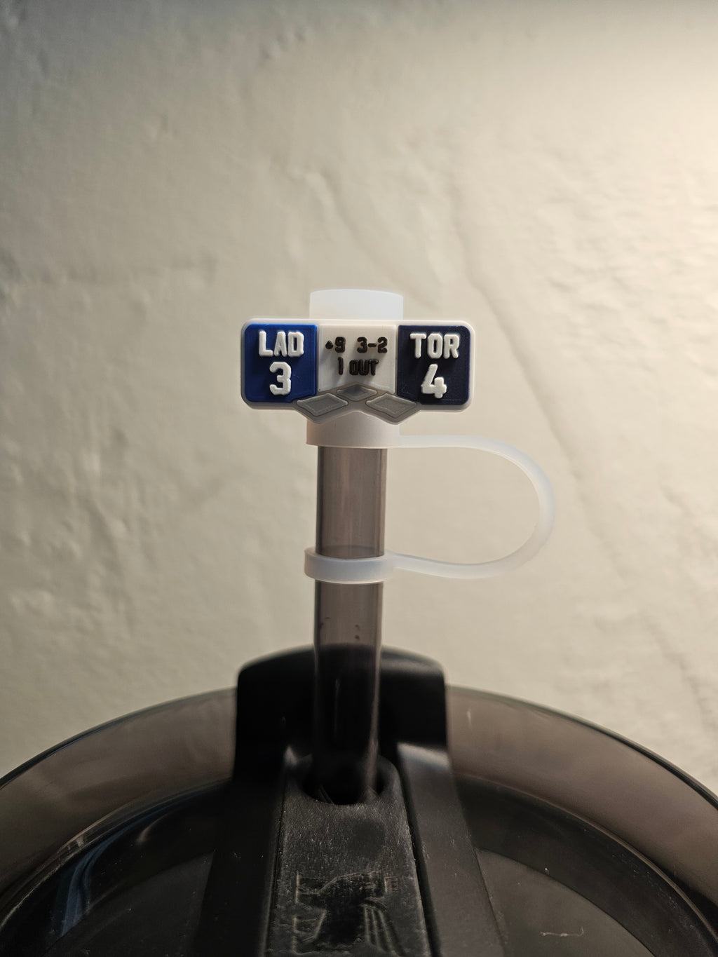 Los Angeles Dodgers World Series Scoreboard Straw Topper. 10mm Straw Opening. 2 Pack.