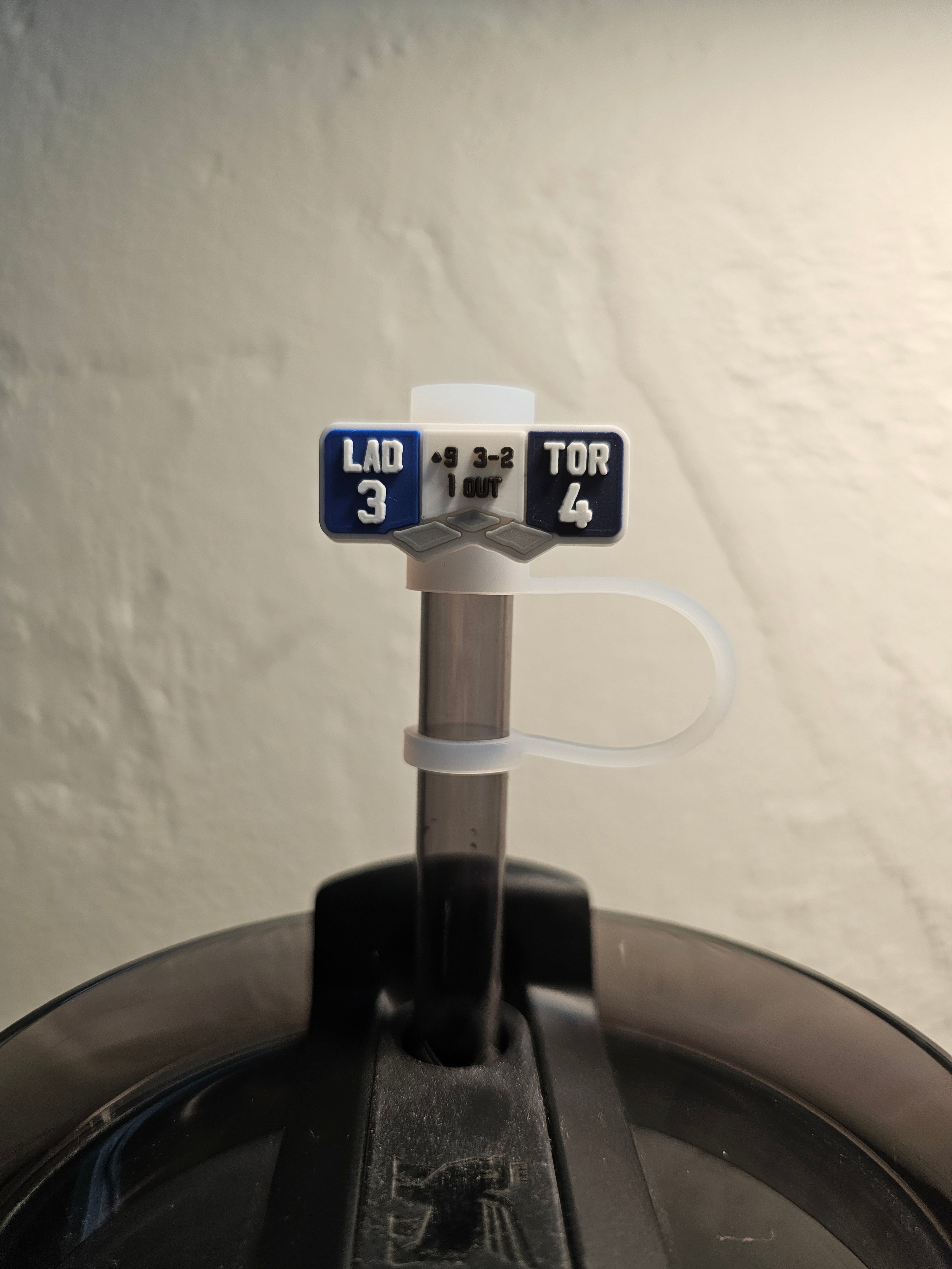 Los Angeles Dodgers World Series Scoreboard Straw Topper. 10mm Straw Opening. 2 Pack.