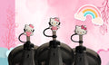 Hello Kitty Kawaii Straw Toppers. 10mm Straw Opening. 3 Pack.