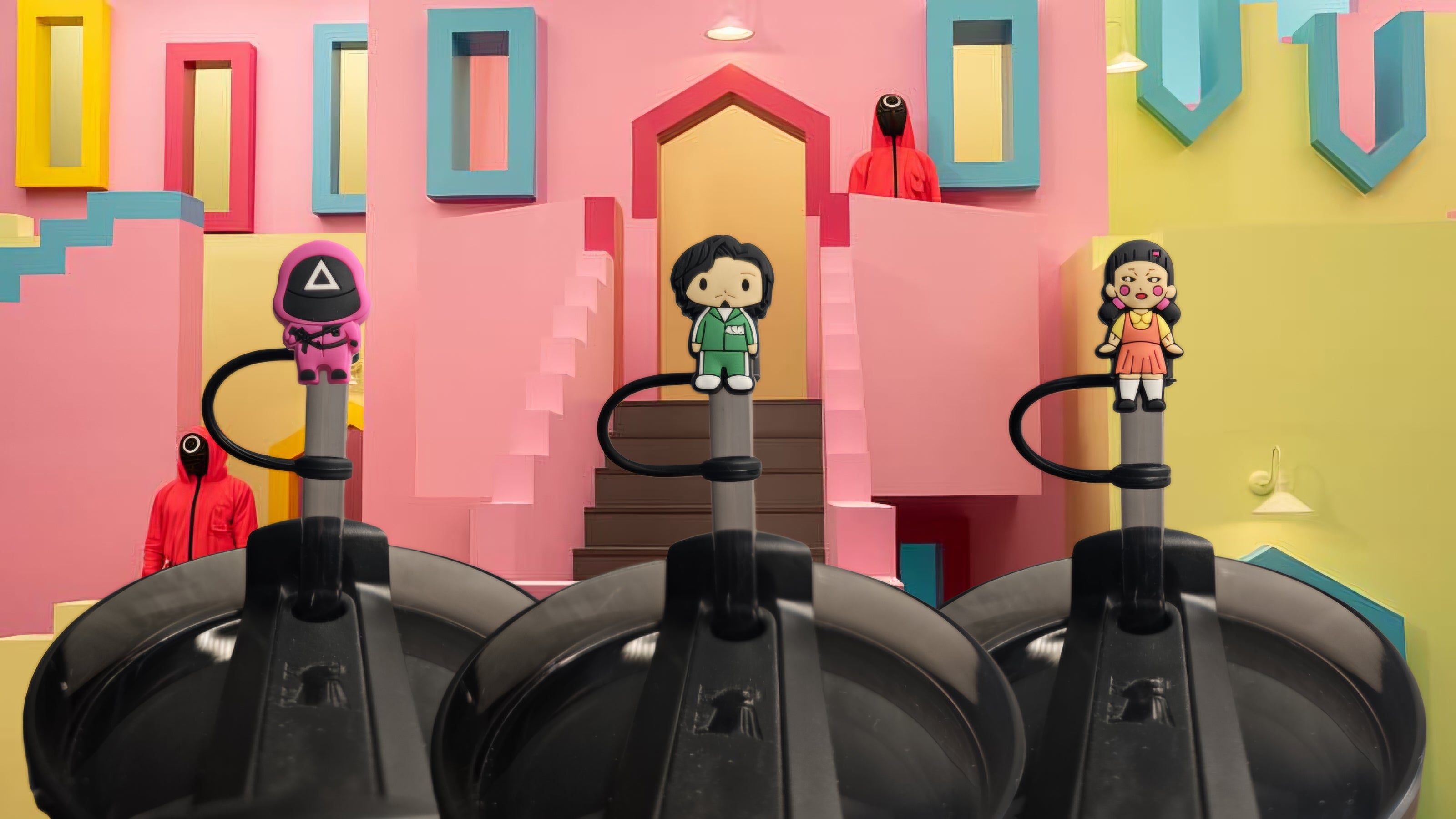 Squid Games Straw Toppers. 10mm Straw Opening. 3 Pack.