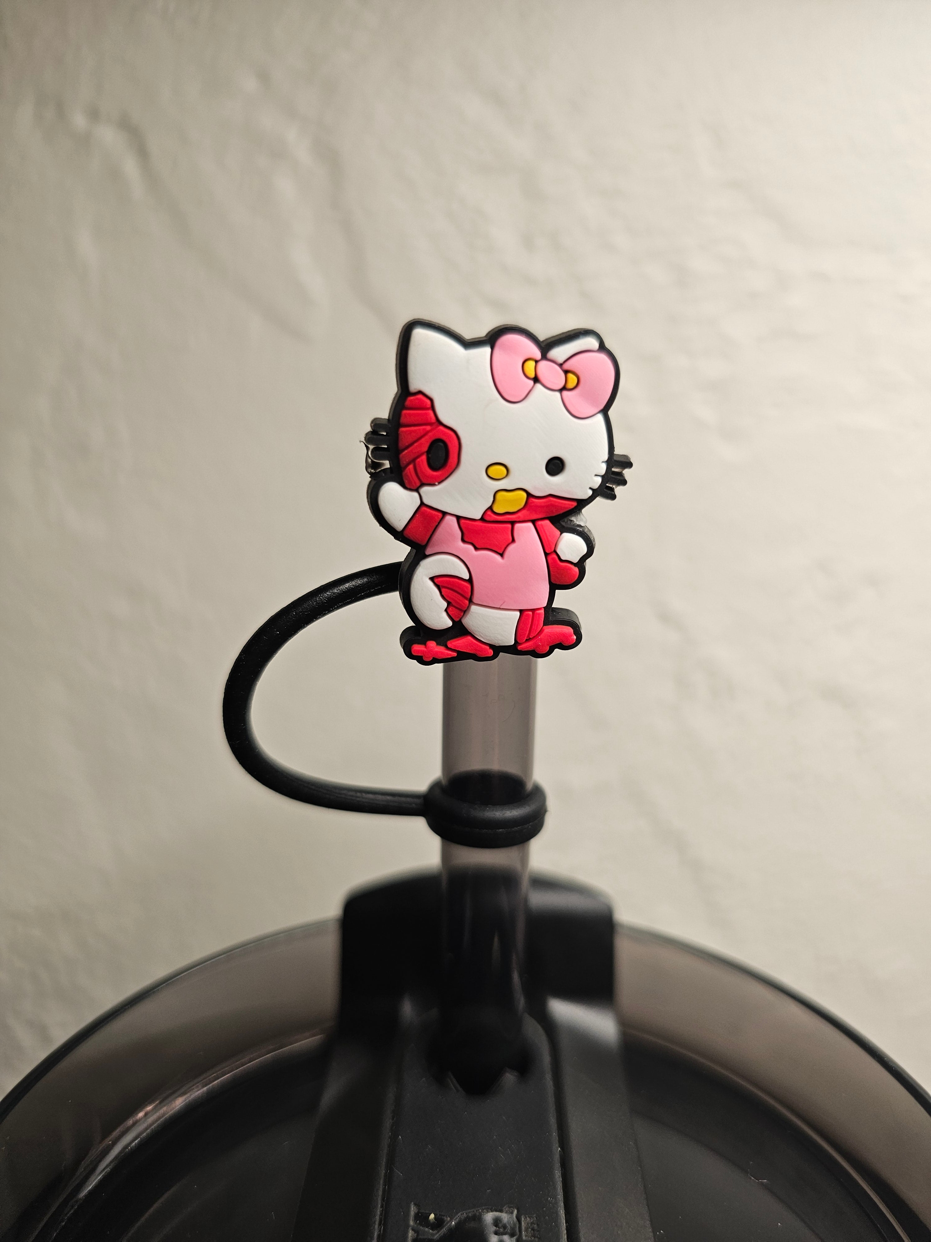Hello Kitty Straw Toppers. 10mm Straw Opening. 5 Pack.