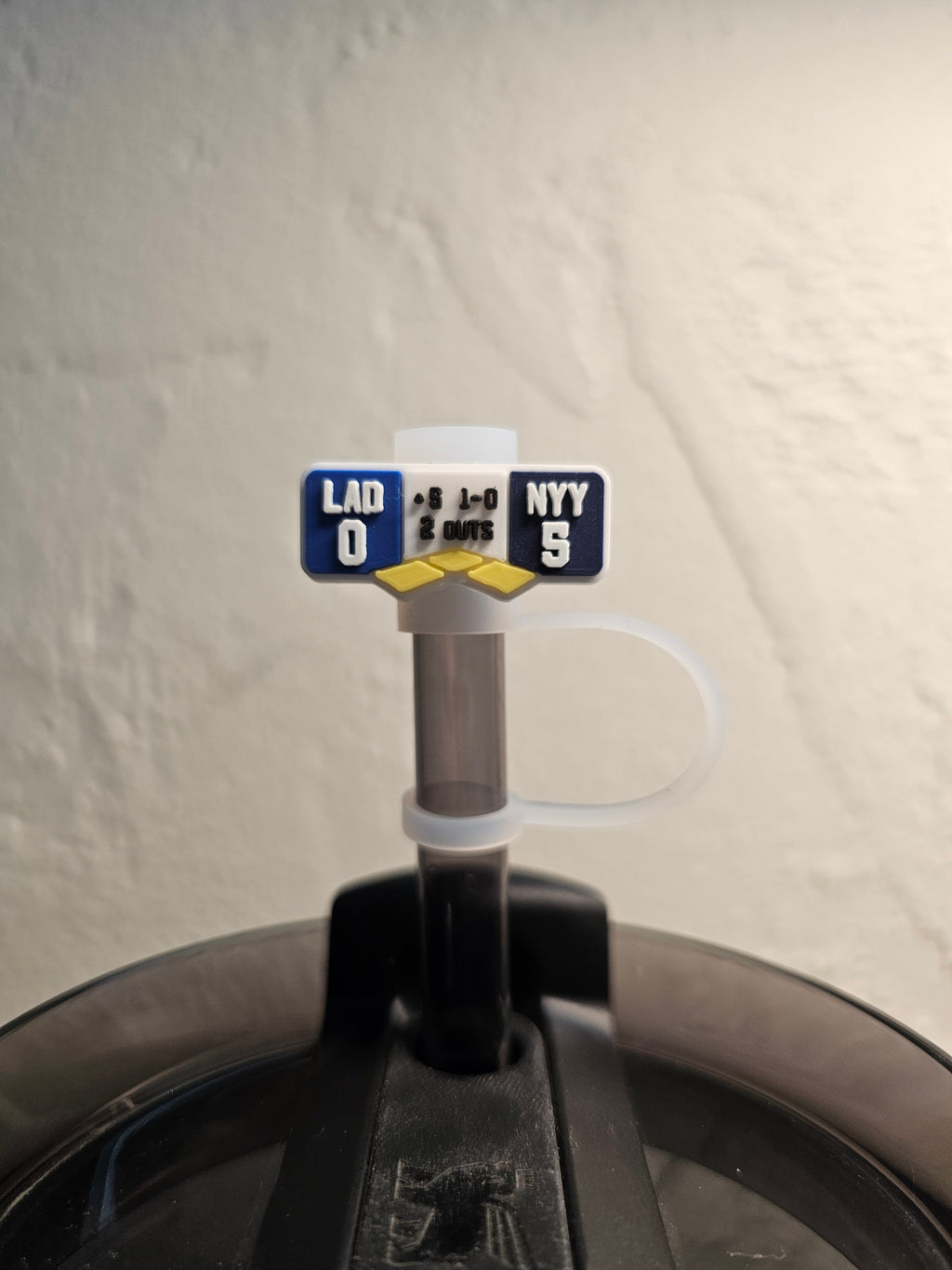 Los Angeles Dodgers World Series Scoreboard Straw Topper. 10mm Straw Opening. 2 Pack.