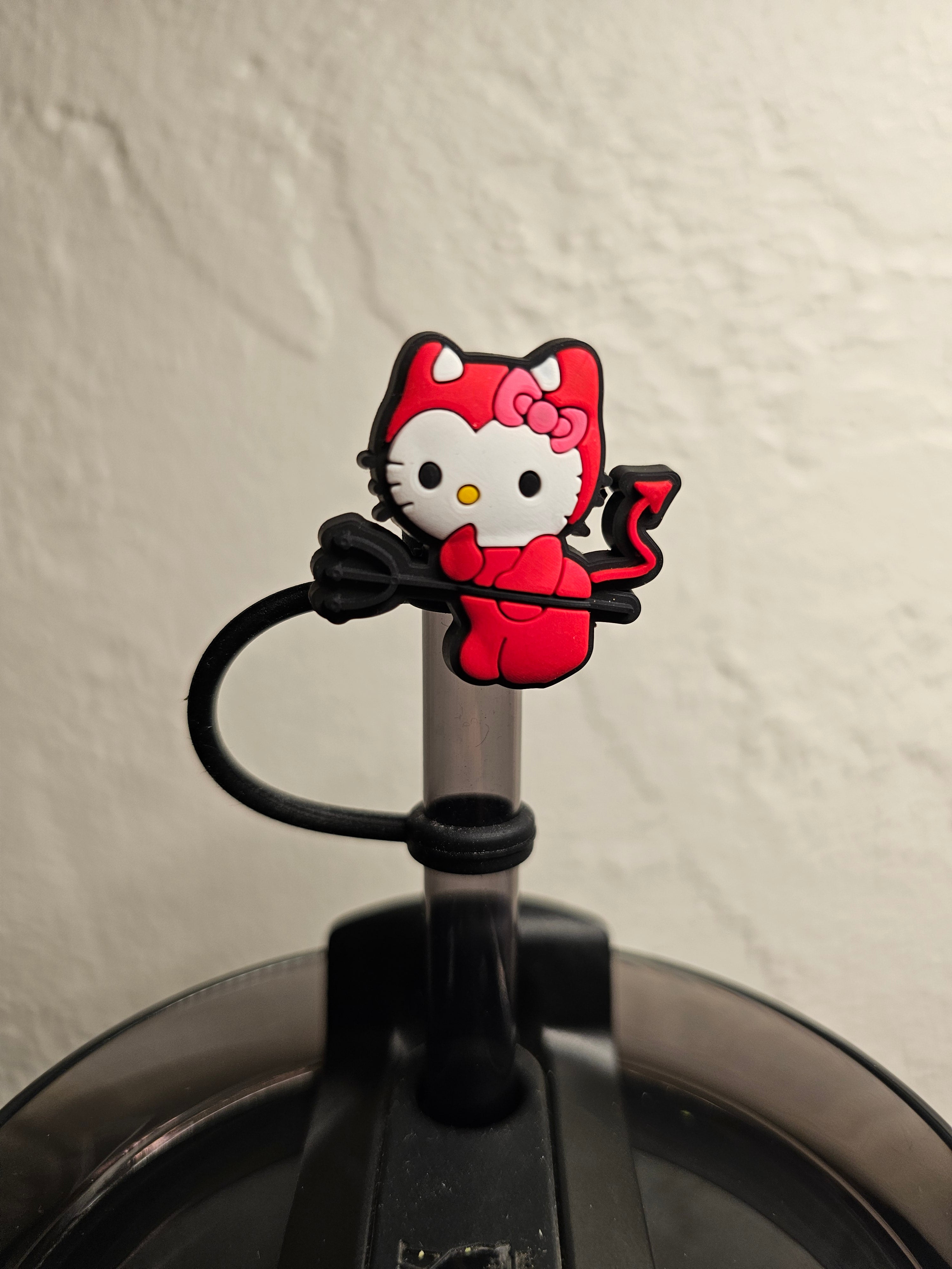 Hello Kitty Nice And Naughty Straw Toppers. 10mm Straw Opening. 2 Pack.